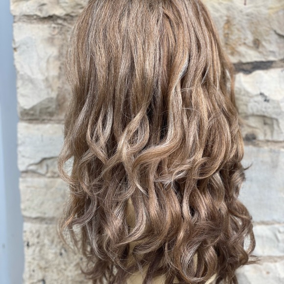 SALE Thick blonde mix sidepart swisslace wig waves main image 11
